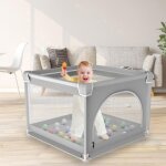 Parc bb 90x90cm avec filet respirant avec porte zippe centre dactivits pour nourrissons petite aire ...