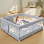 Parc bb 120x120cmavec filet doux et respirant avec porte zippe robuste durable centre dactivits pour ...