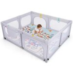 Parc bébé ? dreamade - aire de jeu portable ? 189x158cm - tapis pliable - 4 anneaux de traction - 50 ... Parc bébé ? dreamade - aire de jeu portable ? 189x158cm - tapis pliable - 4 anneaux de traction - 50 ...