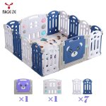 Parc bb plastique 14 + 2 panneaux - magic zc - clture pliant de protection bb 194 x 149cm - bleu ...