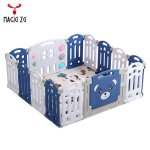 Parc bb plastique 14 + 2 panneaux - magic zc clture pliant de protection bb 194 x 149cm - bleu gris ...