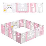 Parc b�b� pliable 16 + 2 panneaux parc bebe modulable plastique 190�190cm parcs enfant xxl avec panneau ...