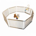 Parc pour bb relaxdays parc flexible avec porte 8 panneaux h x l : 61 x 845 cm aire de jeu scurise ...