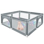 Parc bebe - tissu oxford - avec sac de rangement - clôture pour bébé - gris foncé - aire de sport et ... Parc bebe - tissu oxford - avec sac de rangement - clôture pour bébé - gris foncé - aire de sport et ...