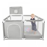 Parc b�b� en tissu oxford - xuanyu - 126 * 126cm parc b�b� avec ventouses + porte zipp�e + balles oc�aniques ...