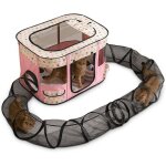 Parc pour chat avec tunnel enclos pliable interactif avec grand espace de jeu tente extrieure sre pour ...