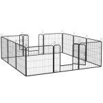Parc enclos pour animaux - pawhut - modulable acier poxy porte verrouillable - pour chiens petits animaux ...