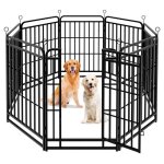 Parc enclos pour chien en mtal avec 8 panneaux parc  chiot pliable chenil extrieur 68 x 100 cm noir ...