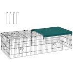 Parc enclos modulable pawhut acier avec bache pour lapins rongeurs petits animaux intrieur extrieur ...