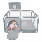 Parc de jeux bb - xuanyu - parc enfant - xl parc bebe avec barrires + porte zippe + balles + basketball ...