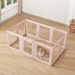 Parc de mise bas pour chien - vevor - 154 x 100 x 60 cm - cadre rose clair - kit de naissance durable ...