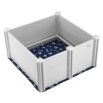 Parc de mise bas pour chien - vevor - 98x98x46 cm - caisse de mise bas pour chiens et chiots - avec rails ...
