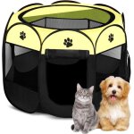 Parc pliable chat chienenclos pour chiens chats lapins clture en oxford pour animal de compagnie intrieur ...