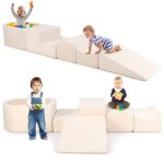 Parcours de motricit� b�b� - dreamade - 5pcs - piscine � balles - housse lavable - blocs de construction ...