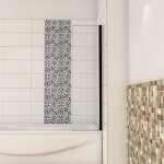 Pare - baignoire fix� 40x130cmparoi fix�e5mm verre anticalcairenoir mat style industriel et simplicit� ...