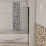 Pare - baignoire fix� 70x130cmparoi fix�e5mm verre anticalcairenoir mat style industriel et simplicit� ...