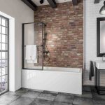 Schulte pare - baignoire 70x140 cm  coller sans percer porte - serviette volet pivotant pliant 3 mm ...