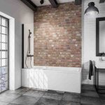 Schulte pare - baignoire 70x130 cm paroi de baignoire pliant volet pivotant rabattable rversible verre ...