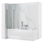Pare - baignoire rea agat - 2 paroi de baignoire chrome 5 x 80 x 140 cm