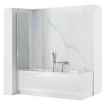 Pare - baignoire rea lagos fix paroi de baignoire chrome 5 x 80 x 140 cm