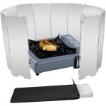 Pare - brise pour po�le 12 plaques en aluminium avec sac � cordon pour camping po�les au butane