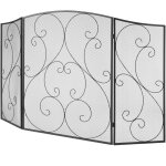 Pare - tincelles  3 panneaux en maille fer robuste - duoku - 122 x 767 cm - sans assemblage - clture ...