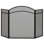 Pare - étincelles cheminée - homcom - avec motif en chevron - 96l x 1p x 60h cm - métal - noir Pare - étincelles cheminée - homcom - avec motif en chevron - 96l x 1p x 60h cm - métal - noir