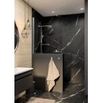 Schulte pare - muret douche 100x120 cm paroi de baignoire fixe anticalcaire verre 5 mm transparent profil ...