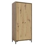 Parii armoire penderie 2 portes 89x196 cm en bois design contemporain bois naturel