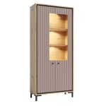 Parii vaisselier 5 étages en bois vitrine avec led 89x196 cm design contemporain rose antique Parii vaisselier 5 étages en bois vitrine avec led 89x196 cm design contemporain rose antique