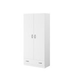 Parisot armoire 2 portes battantes + 1 tiroir - panneaux de particules - dcor blanc - l 78 cm x p 38 ...