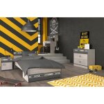 Parisot chambre enfant complte - industriel - dcor gris loft et ombre - l 90 x l 200 cm - noa