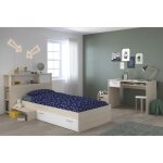 Parisot chambre enfant complte tte de lit + lit + bureau - style contemporain - dcor acacia clair ...