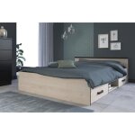 Parisot zodiac lit adulte industriel - 140 x 190 cm - dcor chne et noir