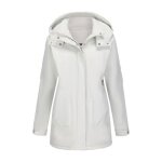 Parka femme impermable avec capuche amovible doublure chaude veste matelasse hiver mi - longue couleur ...