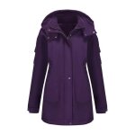 Parka femme impermable avec capuche amovible doublure chaude veste matelasse hiver mi - longue couleur ...