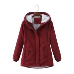 Parka femme vitata chaude coupe - vent manteau mi - long capuche amovible doublure sherpa - rouge Parka femme vitata chaude coupe - vent manteau mi - long capuche amovible doublure sherpa - rouge