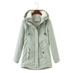 Parka femme vitata chaude coupe - vent manteau mi - long capuche amovible doublure sherpa - vert Parka femme vitata chaude coupe - vent manteau mi - long capuche amovible doublure sherpa - vert