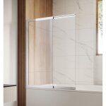 Paroi baignoire moka 130 x 140 cm badplaats - chrome - verre transparent