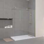 Paroi de douche 160x200cm verre transparent - barre de fixation extensible et profil or bross�