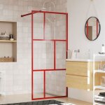 Paroi de douche à litalienne avec verre esg transparent rouge 90x195 cm Paroi de douche à litalienne avec verre esg transparent rouge 90x195 cm