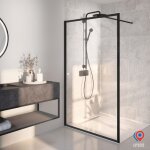 Paroi de douche loft style black 6 mm - h. 198 x l. 100 cm - fabrication fran�aise - aurys normandie