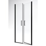 Paroi de douche pivotante saloon - noir - 90 x 200 cm - verre tremp 6mm - aurlane