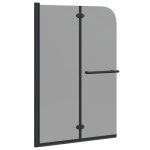 Paroi de douche pliante - vidaxl - 120x140 cm - noir - verre tremp� - r�glable en largeur - pivotable ...