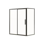 Paroi de douche avec porte pivotante noir mat style industriel - 140 x 80 x 195 cm - toroni