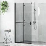 Vidaxl paroi de douche � litalienne pliante noir 90 x 65 x 190 cm - verre tremp�