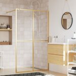 Paroi de douche avec verre esg transparent dor� 118x195 cm