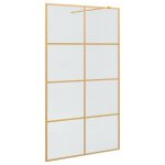 Paroi de douche en verre tremp� - vidaxl - 115x195 cm - dor� - verre tremp� - cadre ajustable - barre ...