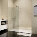 Paroi de douche walk - in renno 6 mm transparent chrome l 900 mm h 1950 mm