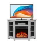 Parrot uncle meuble tv 45 gris avec foyer �lectrique 18 centre de divertissement moderne avec armoires ...